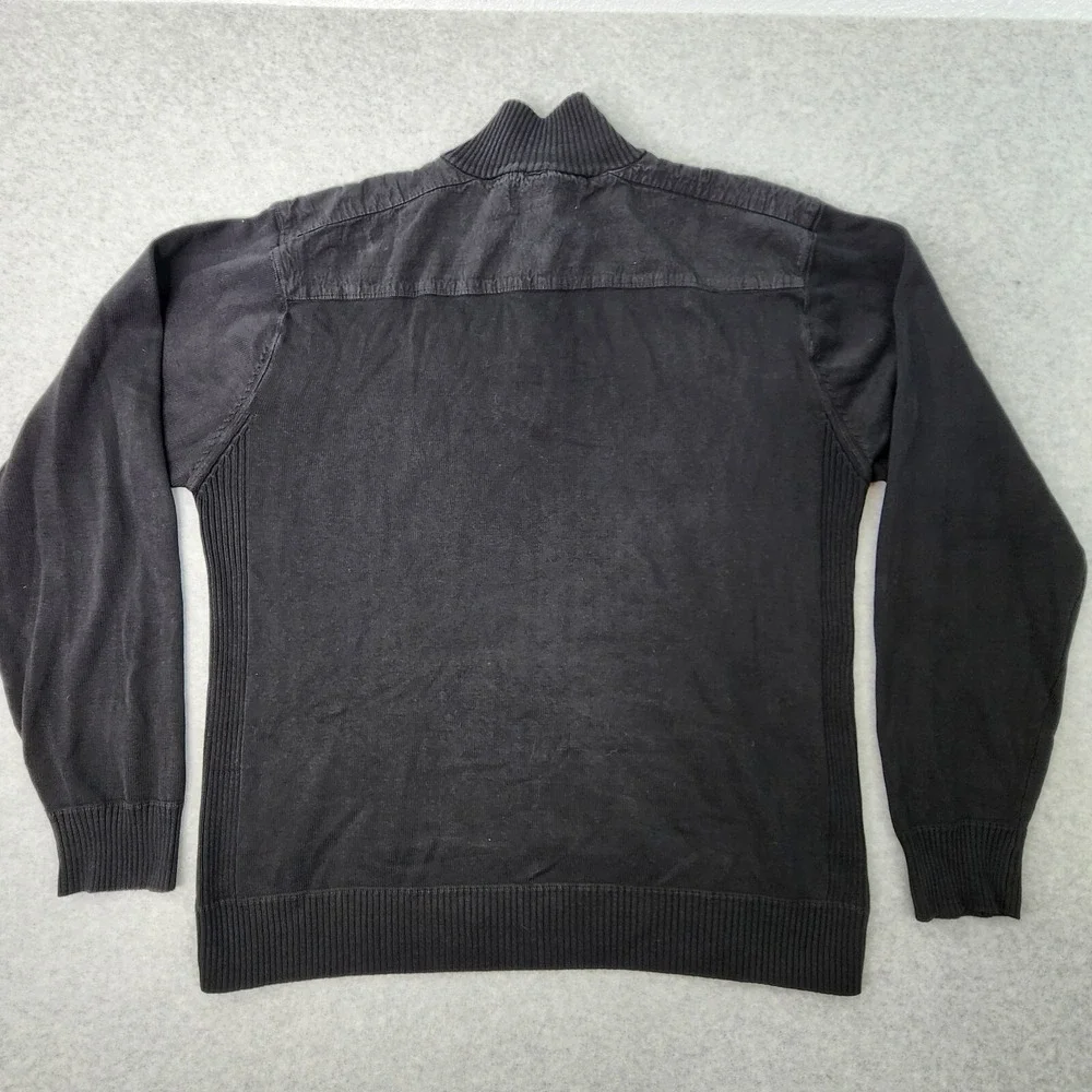 Oscar de la Renta Pullover Sweater Mens Size XL‎ 1/4 Zip Up Long Sleeve Black